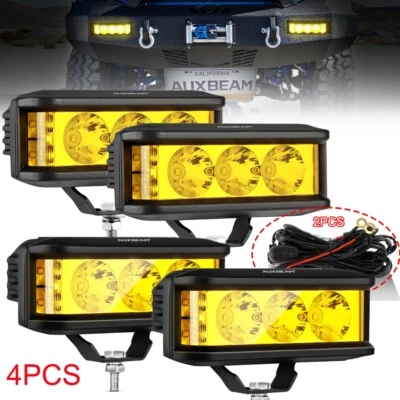4X AUXBEAM 5" LED Esparcidor Marino Cubierta/Mástil Luces de Trabajo Cápsula Ámbar Barco Barra de Luz Foto 1 de 4