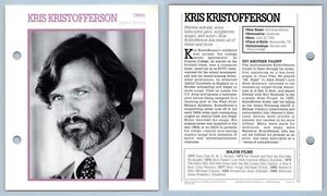 Kris Kristofferson - 1980's Atlas Editions Movie Star Card - Picture 1 of 1