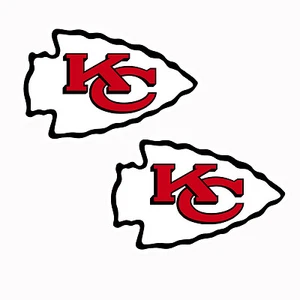 Set of 2 Kansas City Chiefs Cornhole Board Decals NEW "17 x 10" indoor/outdoor - Picture 1 of 1