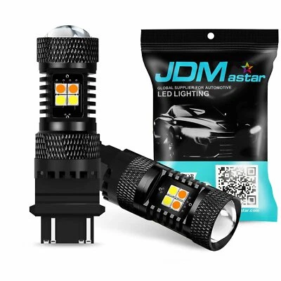 JDM ASTAR  3157 T25 LED Switchback Dual Color Car White Amber Turn Signal Lights - Image 1 of 4