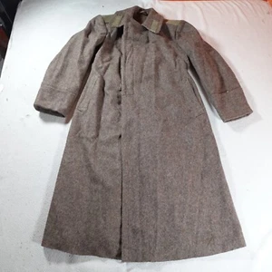 Vintage Soviet Trench Coat 52 Brown Russian USSR 1970s KGB Uniform Military Spy - Picture 1 of 23