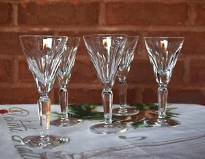 Waterford Crystal Sheila Pattern Set of 5 Sherry Glasses Retired 5 1/2" - Picture 1 of 5