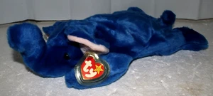 Ty Beanie Buddy 1998 Peanut the Elephant Royal Blue w/ Tags & Tag Protector NEW - Picture 1 of 10