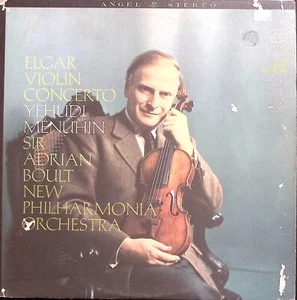 YEHUDI MENUHIN ELGAR VIOLIN CONCERTO SIR ADRIAN BOULT ANGEL VINYL LP 107-81 - Picture 1 of 4