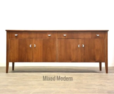 Walnut Mid Century Credenza - Image 1 of 4