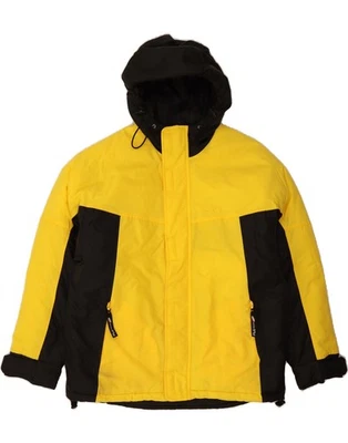 FILA Mens Hooded Windbreaker Jacket UK 40 Large Yellow Colourblock Nylon AA05 - Image 1 of 4