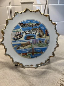 San Francisco Gold Edge Souvenir Plate Vintage - Picture 1 of 2