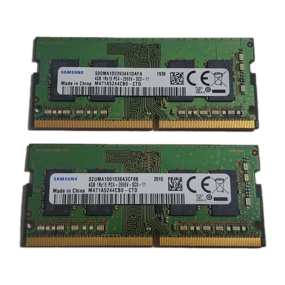 RAM DDR4 8Gb (4Gb x2) da 2666Mhz Samsung, SO-DIMM Per Laptop, M471A5244CB0-CTD. - Immagine 1 di 1