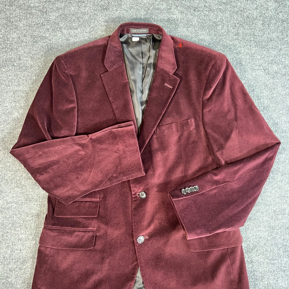 Tommy Hilfiger Chaqueta Blazer Terciopelo Hombres 42R Borgoña Algodón 2 Botones Abrigo Deportivo Foto 1 de 4