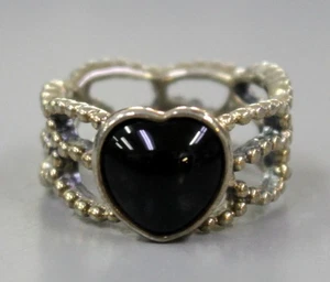 Original Pandora .925 ALE Mi Amor Schwarzer Onyx Herz Ring - Größe 6 - Bild 1 von 8