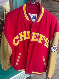 Vintage 90s Starter Chiefs Wool and leather varsity bomber. Mens large. See all - Picture 1 of 10