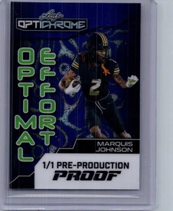 Marquis Johnson 2025 Foglia Metallo Calcio 1/1 Prova Pre Produzione - Foto 1 di 1
