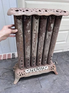 Vtg Perfect Gas Parlor Cabin Heater Stove Ruby Tall Large Parts - Picture 1 of 21