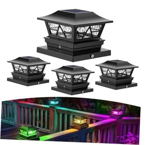 Viewsun Solar Pfostenleuchten Außen Wasserdicht RGB Farbwechselmodi Zaunpfosten - Bild 1 von 8