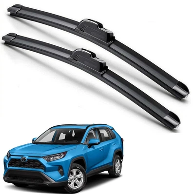 For 2019-2024 Toyota RAV4 Windshield Wiper Blades J-HOOK Hybrid Silicone RAV-4 - Image 1 of 4