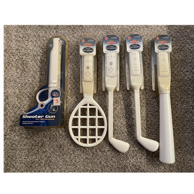 Wii Controller Accessory Attachment Bundle Gun Tennis Racket Golf Club Bat 