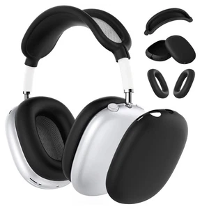 Housse etui coque silicone pour AirPods Max - Housse de protection en silicone - Noir - Photo 1/6
