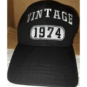 Sombrero de camionero negro (vintage 1974) Snap Back nuevo - Imagen 1 de 4