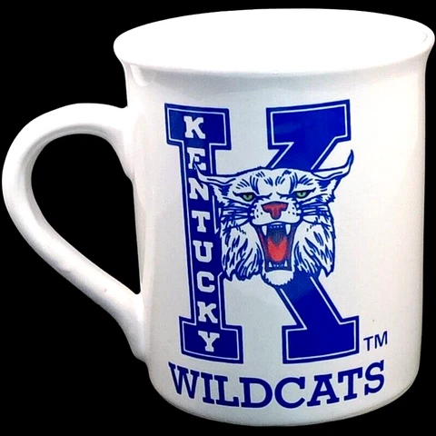 VINTAGE University of Kentucky UK Wildcats Gold Accent Tea/ Coffee Mug Cover