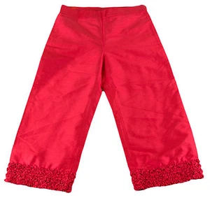JACADI Girl's Relever Lacquered Red 3/4 Length Trouser Pant Sz 8 Years NWT $86 - Picture 1 of 1