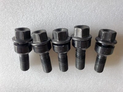 Original Audi Q7 SQ7 OEM Black Lug Bolts Nuts Set of 5 - Image 1 of 2