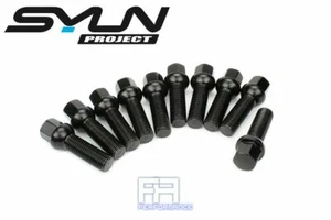 10x Syun 50mm R13 Ball Seat 14x1.5 17Hex Wheel Rim Extend Long Lug Bolt Black - Picture 1 of 3