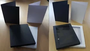 Scatola porta biglietti auguri 7" x 10" e biglietto vuoto bianco o nero scegli quantità. - Foto 1 di 3