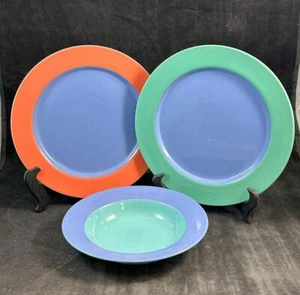 Lindt-Stymeist Colorways Grupo de 2 Platos de Cena y 1 Borde Sopa Mezcla Colores - Imagen 1 de 15