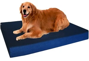 XXL Blue Denim Pet Dog Bed Orthopedic Waterproof Memory Foam 55x37 for Large Dog - Picture 1 of 15
