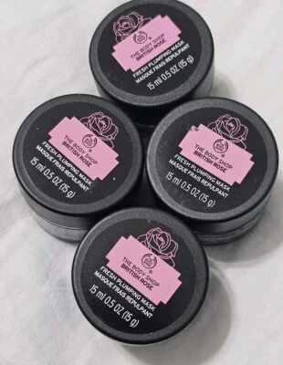 4 X The Body Shop British Rose Fresh Plumping Mask 15ml Each RRP-£32 - Image 1 of 2