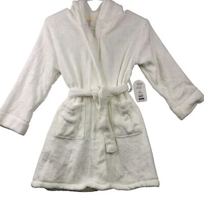 Wonder Nation Girls Hooded Sleep Robe Small 6-6X Cream Yarn Oeko-Tex Certified - Image 1 of 4