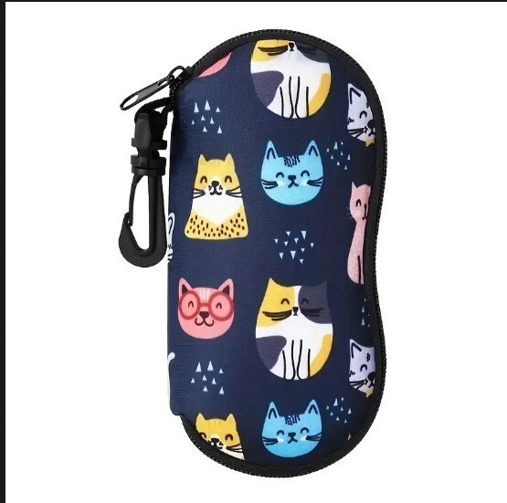 Suave Moda Estampado Gato Gafas de Sol Estuche Gafas de Lectura Soporte con Clip Gatos Foto 1 de 1