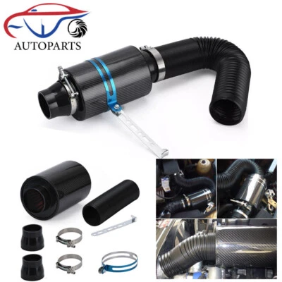 Universal Racing Air Filter Box Carbon Fiber Cold Feed Induction Air Intake Kit Foto 1 de 4
