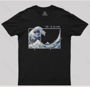 Camiseta para hombre negra grande The Great Fibonacci Wave Science Nerd - Imagen 1 de 1