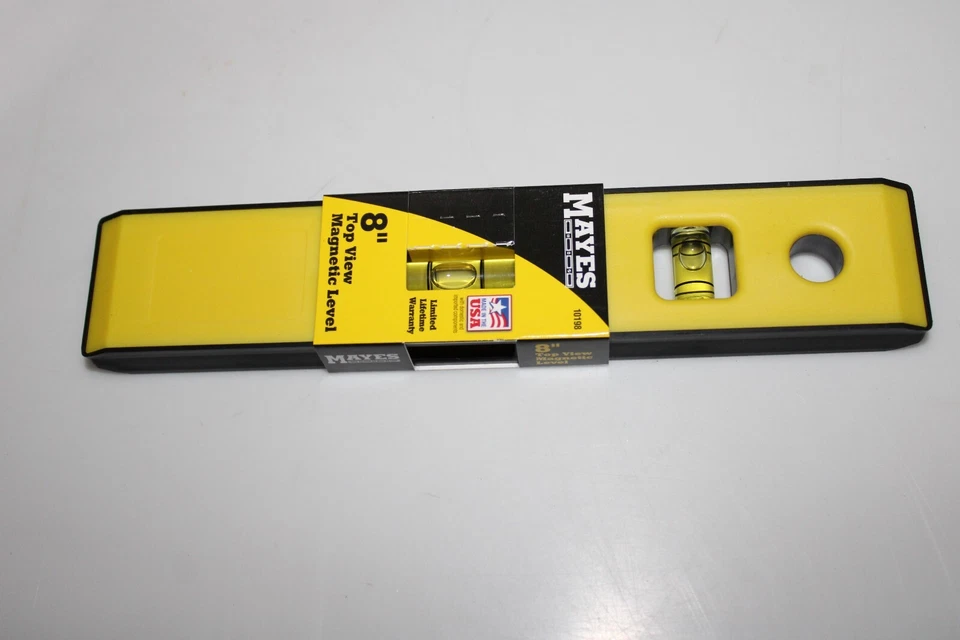 Mayes 10198 8" Yellow Magnet Torpedo Level NEW made in the USA - Image 1 of 1