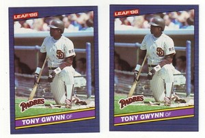 1986 Leaf TONY GWYNN #41  - 2 Card Lot - San Diego Padres HOF