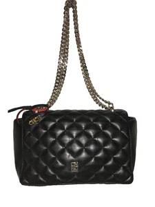 CH CAROLINA HERRERA BLACK QUILTED SHOULDER LEATHER HANDBAG - Picture 1 of 18