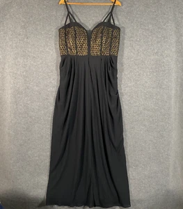 City Chic Dress Womens M Plus Gold Ball Gown Maxi Evening Cocktail Formal NEW - Picture 1 of 13
