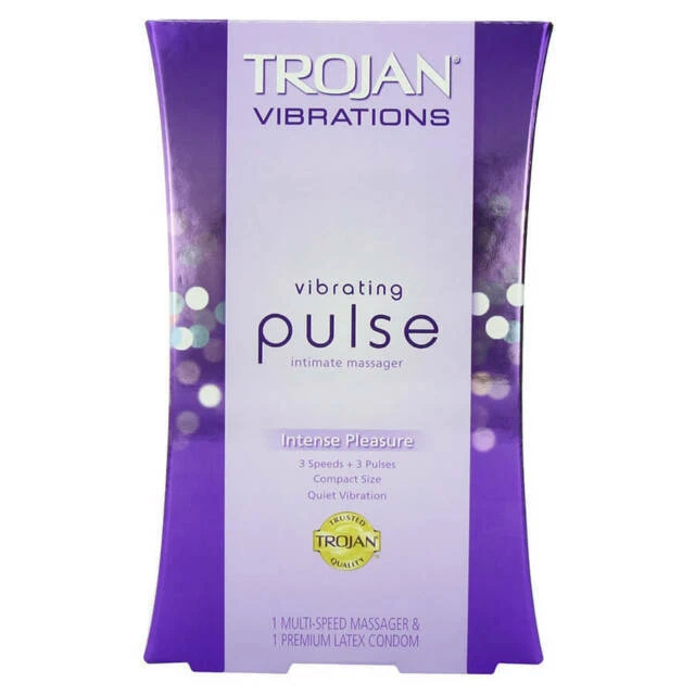 50bc612 Trojan Vibrations Pulse Compact Vibrating Massager