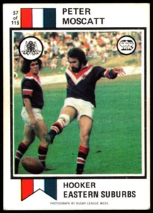 1974 #57 Peter Moscatt Easts Roosters Scanlens rugby league NRL card - Picture 1 of 2