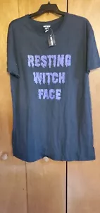HOt Topic Women's Sleep Shirt "Resting Witch Face" Sx 2x New w/Tags - Picture 1 of 5