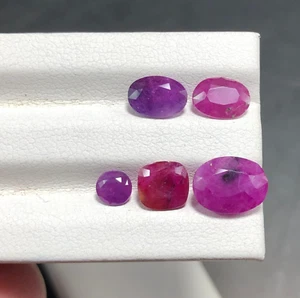 6.70 Ct Natural Included ruby Pinkish Red Color 5 Piece loose gemstone - Picture 1 of 6