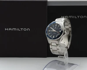 ▶️ *EXC+5 [Video] Hamilton Caqui H823450 Azul Marino Automático De JAPÓN - Imagen 1 de 14