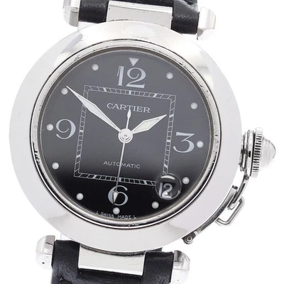 Reloj automático para niños CARTIER Pasha C W3106099 fecha esfera negra_896535 Foto 1 de 4