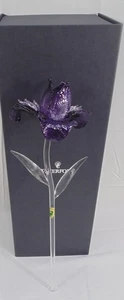 New Rare Waterford Fleurology Purple Iris Stemmed Flower Sculpture 40033756 - Picture 1 of 6