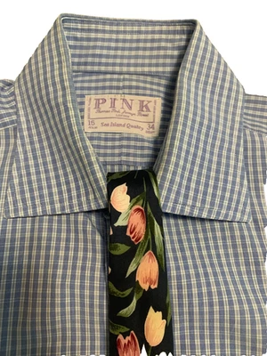 Thomas Pink Shirt 16/34 Sea Island Cotton Plus Silk Tie - Image 1 of 4