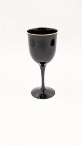 Copa de vidrio de ébano Noritake Remembrance agua de vino borde negro dorado 7 1/2" - Imagen 1 de 4