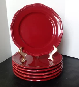 Home Trends 8" Steinzeug Burgund Salatteller 6er Set - Bild 1 von 3