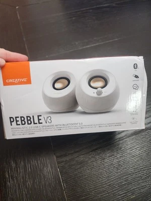 Creative Pebble V3 White Input Switch (USB Audio/Bluetooth/3.5mm Pin input) NIB - Image 1 of 4