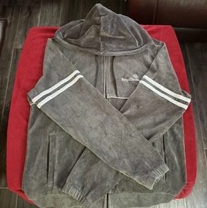 Sudadera con capucha de terciopelo con cremallera completa Sergio Tacchini Scopeto (gris humo) - talla mediana (para hombre) - Imagen 1 de 6